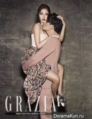 Сон Дам Би позирует с моделью Ким Вон Джуном для Grazia