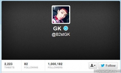 Кикван стал первым участником B2ST, кто достиг миллиона читателей в твиттере!