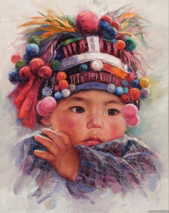 Художник, Барри Янг. Китай.. Китайский художник Barry yang.. Китайские художники про детей. Дети на картинах китайских художников.