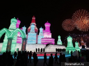 The ice sculpture festival held in Harbin