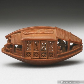 China . Boat from olive pits