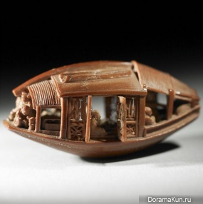 China . Boat from olive pits