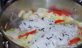 Jasmine rice with Chinese cabbage