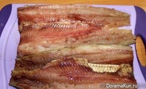Homemade pickled herring in Korean