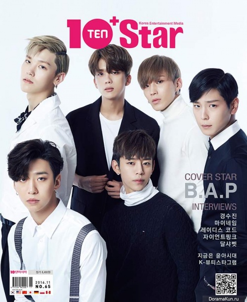 Yongguk, Himchan, Daehyun, Youngjae, Jongup, Zelo (B.A.P) для 10+Star November 2016