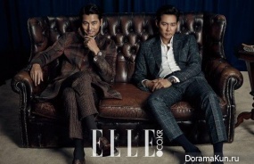 Lee Jung Jae, Jung Woo Sung для Elle October 2015