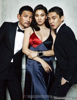 Hwang Jung Min, Yoo Ah In, Jang Yoon Joo для Harper's Bazaar August 2015