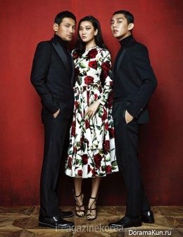 Hwang Jung Min, Yoo Ah In, Jang Yoon Joo для Harper's Bazaar August 2015