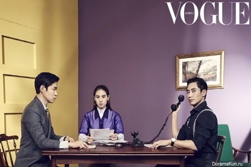 Jo Yoon Hee, Yoo Jun Sang, Shin Ha Kyun для Vogue March 2016